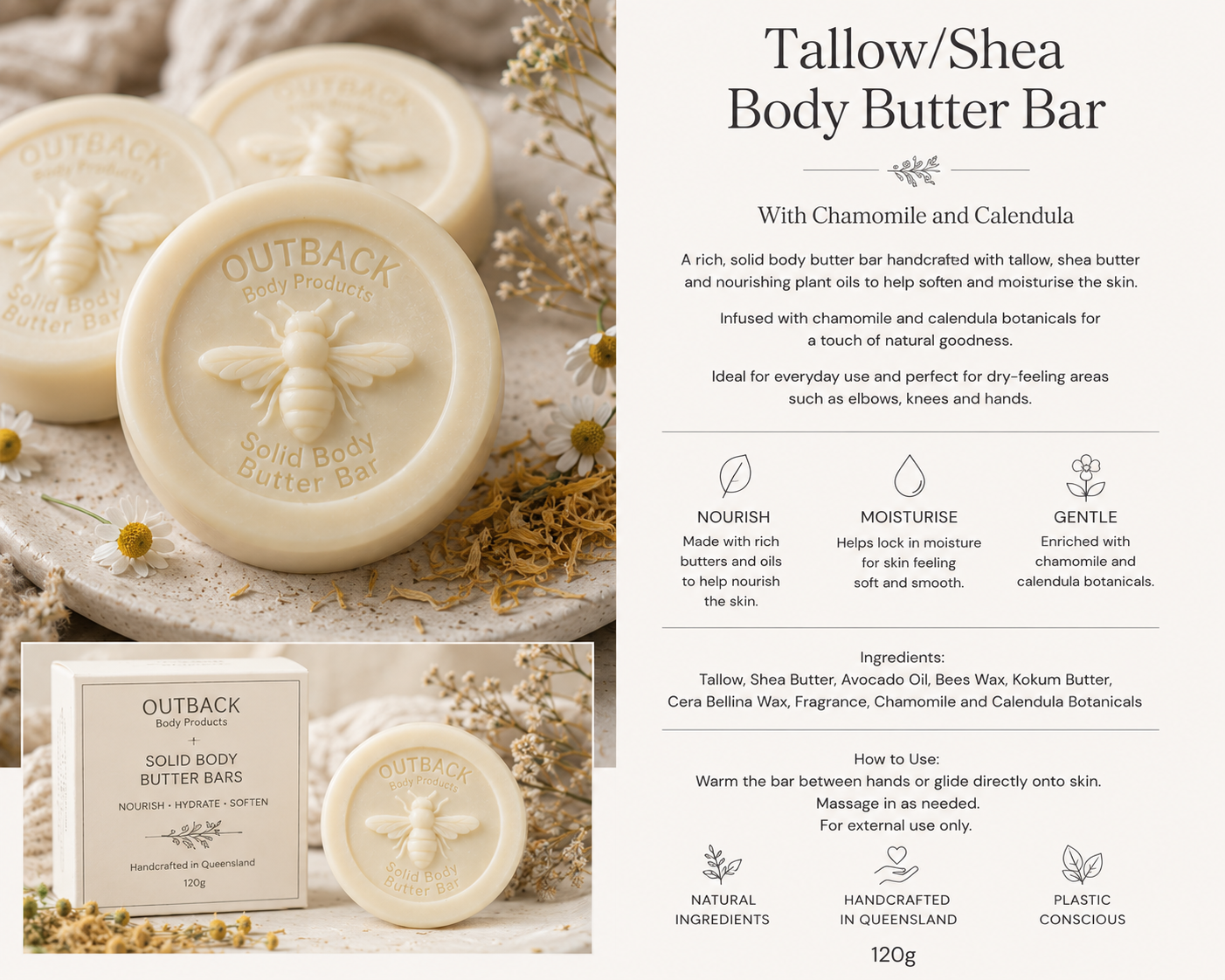 Tallow/Shea Body Butter Bar